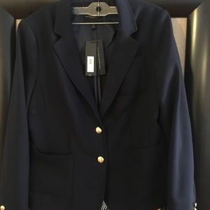 Women jacket classic fit size 10 color navy
